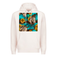 Pale Pink appaloosa horses and sunflowers seamless pattern Premium Hoodie - BundleAndBundleShop