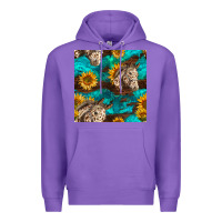 Purple appaloosa horses and sunflowers seamless pattern Premium Hoodie - BundleAndBundleShop