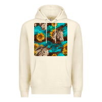 Sandshell appaloosa horses and sunflowers seamless pattern Premium Hoodie - BundleAndBundleShop