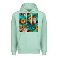 Seafoam appaloosa horses and sunflowers seamless pattern Premium Hoodie - BundleAndBundleShop
