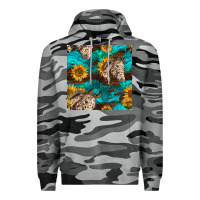Slate Camo appaloosa horses and sunflowers seamless pattern Premium Hoodie - BundleAndBundleShop