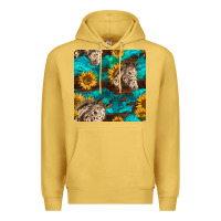 Antique Gold appaloosa horses and sunflowers seamless pattern Premium Hoodie - BundleAndBundleShop