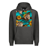 Charcoal Heather appaloosa horses and sunflowers seamless pattern Premium Hoodie - BundleAndBundleShop