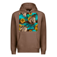 Chestnut appaloosa horses and sunflowers seamless pattern Premium Hoodie - BundleAndBundleShop