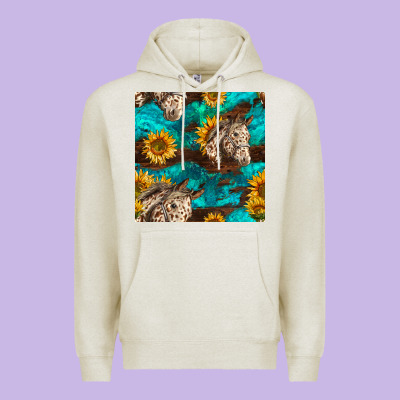 Appaloosa Horses And Sunflowers Seamless Pattern Premium Hoodie Designed By Bundleandbundleshop