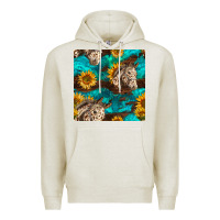 Oatmeal Heather appaloosa horses and sunflowers seamless pattern Premium Hoodie - BundleAndBundleShop