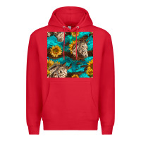 Red appaloosa horses and sunflowers seamless pattern Premium Hoodie - BundleAndBundleShop