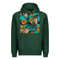 Sports Green appaloosa horses and sunflowers seamless pattern Premium Hoodie - BundleAndBundleShop