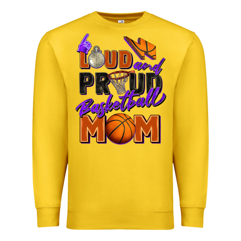 Loud And Proud Basketball Mom Premium Sweatshirt by Zillion Design Studio | Teevron
