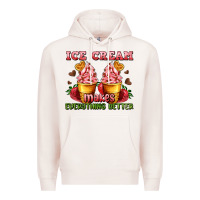 Pale Pink ice cream makes everything better Premium Hoodie - AdoDesignShop
