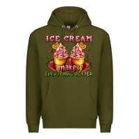 Army Green ice cream makes everything better Premium Hoodie - AdoDesignShop