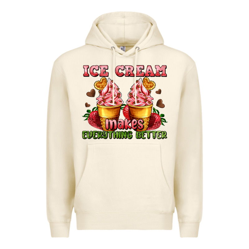 Ice Cream Makes Everything Better Premium Hoodie by AdoDesignShop | Teevron