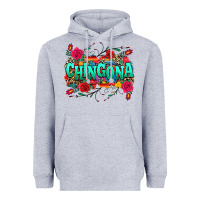 Heather Grey chingona Heavyweight Hoodie - texasbilliewilder