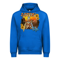Cobalt actinup with cowgirl Urban Hoodie - NancyCooperArtShop