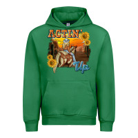 Emerald actinup with cowgirl Urban Hoodie - NancyCooperArtShop