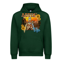 Forest Green actinup with cowgirl Urban Hoodie - NancyCooperArtShop
