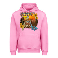 Fuchsia Pink actinup with cowgirl Urban Hoodie - NancyCooperArtShop