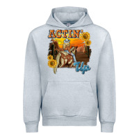 Heather Grey actinup with cowgirl Urban Hoodie - NancyCooperArtShop