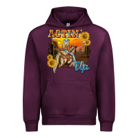 Mauve Wine actinup with cowgirl Urban Hoodie - NancyCooperArtShop