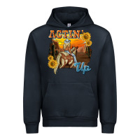 Navy actinup with cowgirl Urban Hoodie - NancyCooperArtShop