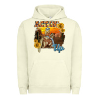Pigment Pistachio actinup with cowgirl Urban Hoodie - NancyCooperArtShop
