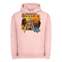 Pigment Salmon actinup with cowgirl Urban Hoodie - NancyCooperArtShop