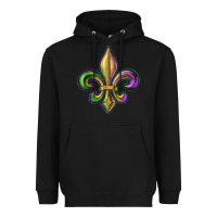 Black fleur de lis Heavyweight Hoodie - RanaPortraitStore