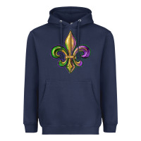 Navy fleur de lis Heavyweight Hoodie - RanaPortraitStore