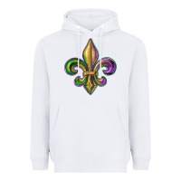 White fleur de lis Heavyweight Hoodie - RanaPortraitStore