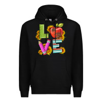 Black love with pen and  serape leopard Premium Hoodie - Artiststas