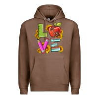 Chestnut love with pen and  serape leopard Premium Hoodie - Artiststas