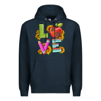 Navy love with pen and  serape leopard Premium Hoodie - Artiststas