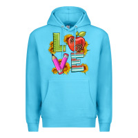 Ocean Blue love with pen and  serape leopard Premium Hoodie - Artiststas