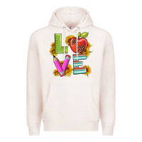 Pale Pink love with pen and  serape leopard Premium Hoodie - Artiststas