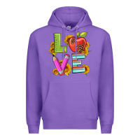 Purple love with pen and  serape leopard Premium Hoodie - Artiststas