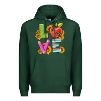 Sports Green love with pen and  serape leopard Premium Hoodie - Artiststas