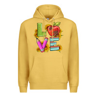 Antique Gold love with pen and  serape leopard Premium Hoodie - Artiststas