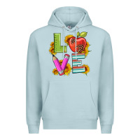 Blue Mist love with pen and  serape leopard Premium Hoodie - Artiststas
