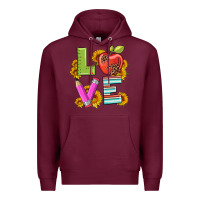 Burgundy love with pen and  serape leopard Premium Hoodie - Artiststas