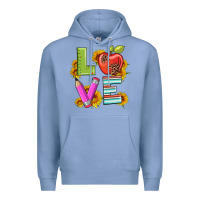 Colony Blue love with pen and  serape leopard Premium Hoodie - Artiststas