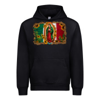 Black our lady of Guadalupe Mexican flag background Urban Hoodie - Jasminsmagicworld