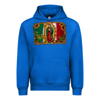 Cobalt our lady of Guadalupe Mexican flag background Urban Hoodie - Jasminsmagicworld