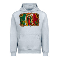 Heather Grey our lady of Guadalupe Mexican flag background Urban Hoodie - Jasminsmagicworld
