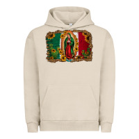 Pigment French Oak our lady of Guadalupe Mexican flag background Urban Hoodie - Jasminsmagicworld