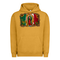 Pigment Peanut Butter our lady of Guadalupe Mexican flag background Urban Hoodie - Jasminsmagicworld