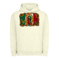 Pigment Pistachio our lady of Guadalupe Mexican flag background Urban Hoodie - Jasminsmagicworld
