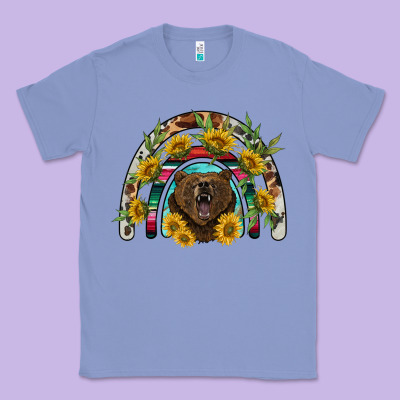 Bear Rainbow Classic Tee Designed By Barkaloodesign
