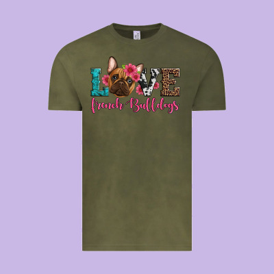 Love French Bulldogs Vintage Tee Designed By Artiststas