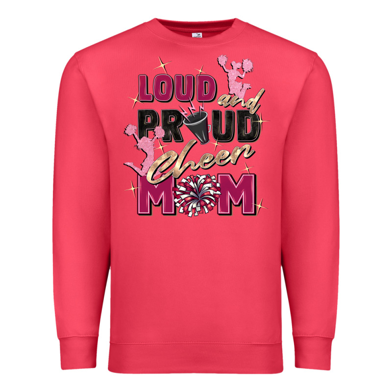 Loud And Proud Cheer Mom Premium Sweatshirt by Zillion Design Studio | Teevron