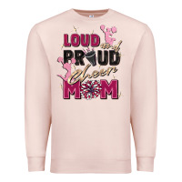 Pale Pink loud and proud cheer mom Premium Sweatshirt - Zillion Design Studio